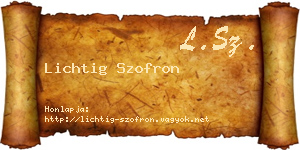 Lichtig Szofron névjegykártya